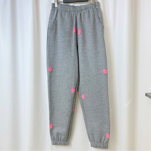 Brunette The Label Pants - Brunette The Label Heart Joggers Pebble Grey XS/S NWT